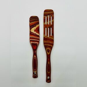 2 pieces Exotic Pakka Wood Spatula/spurtle Set